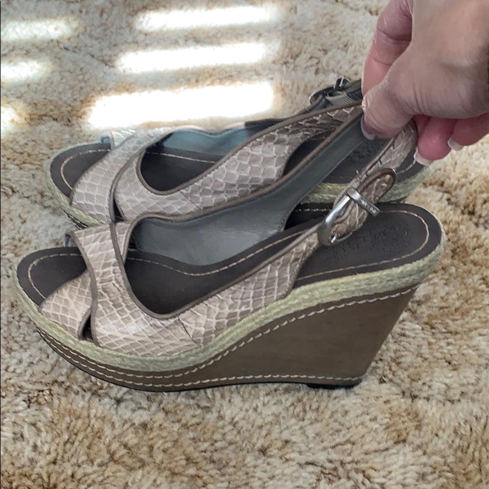 Vince Camuto estera python leather wedge